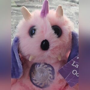 *NWT*VERY RARE VINTAGE 1986 LA OOF PINK PURPLE BIG EYES PLUSH DINOSAUR MONSTER